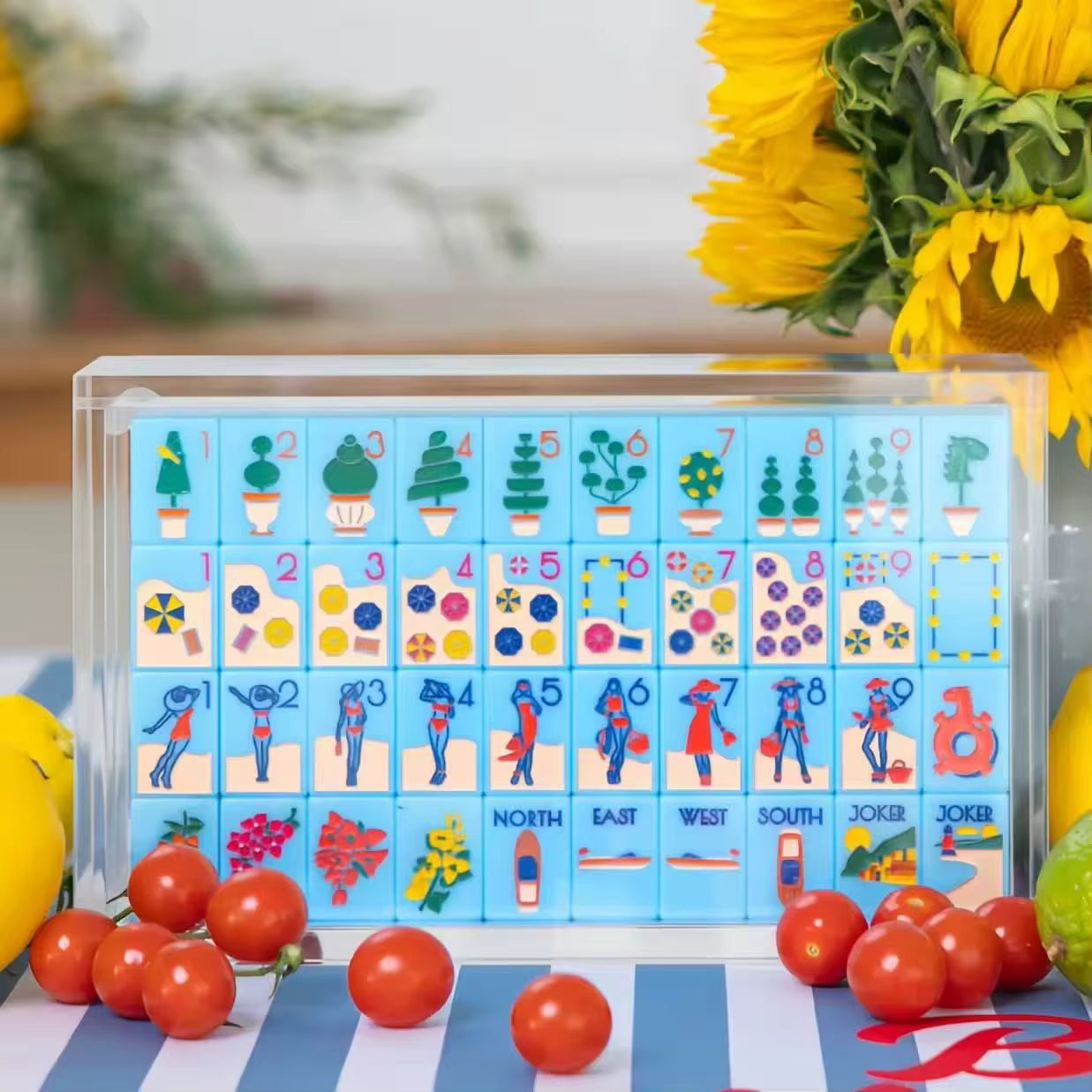 Summer Vacation Mahjong Tiles Set 160pcs