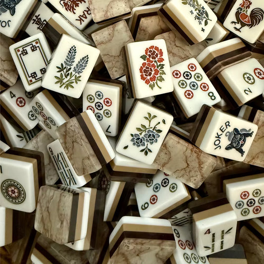 Modern Beige Mahjong Tiles Set 160pcs