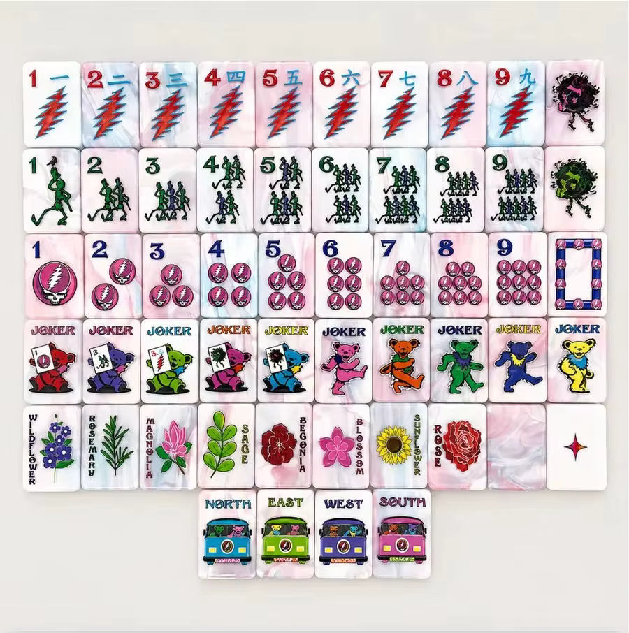 Pink Pearl Bear Mahjong Tiles Set 160pcs