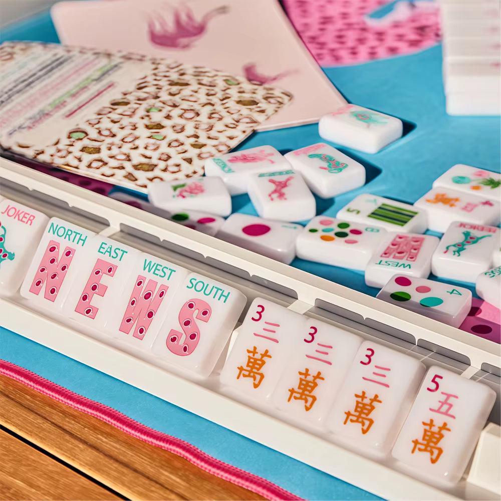 White Safari Mahjong Tiles Set 160pcs