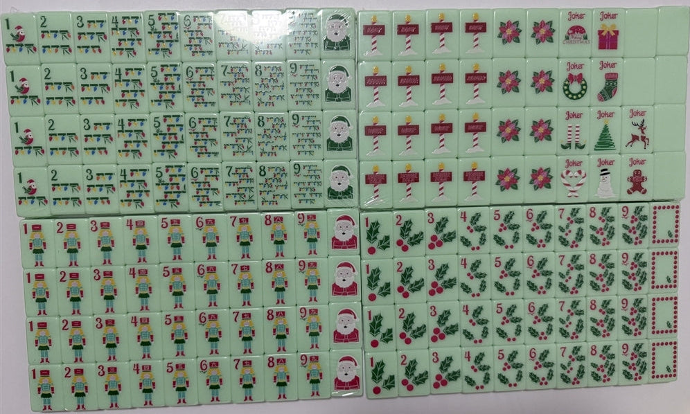 Christmas Mint Mahjong Tiles Set 160pcs