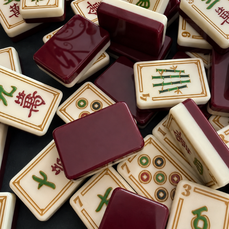 Burgundy Red Mahjong Tiles Set 160pcs