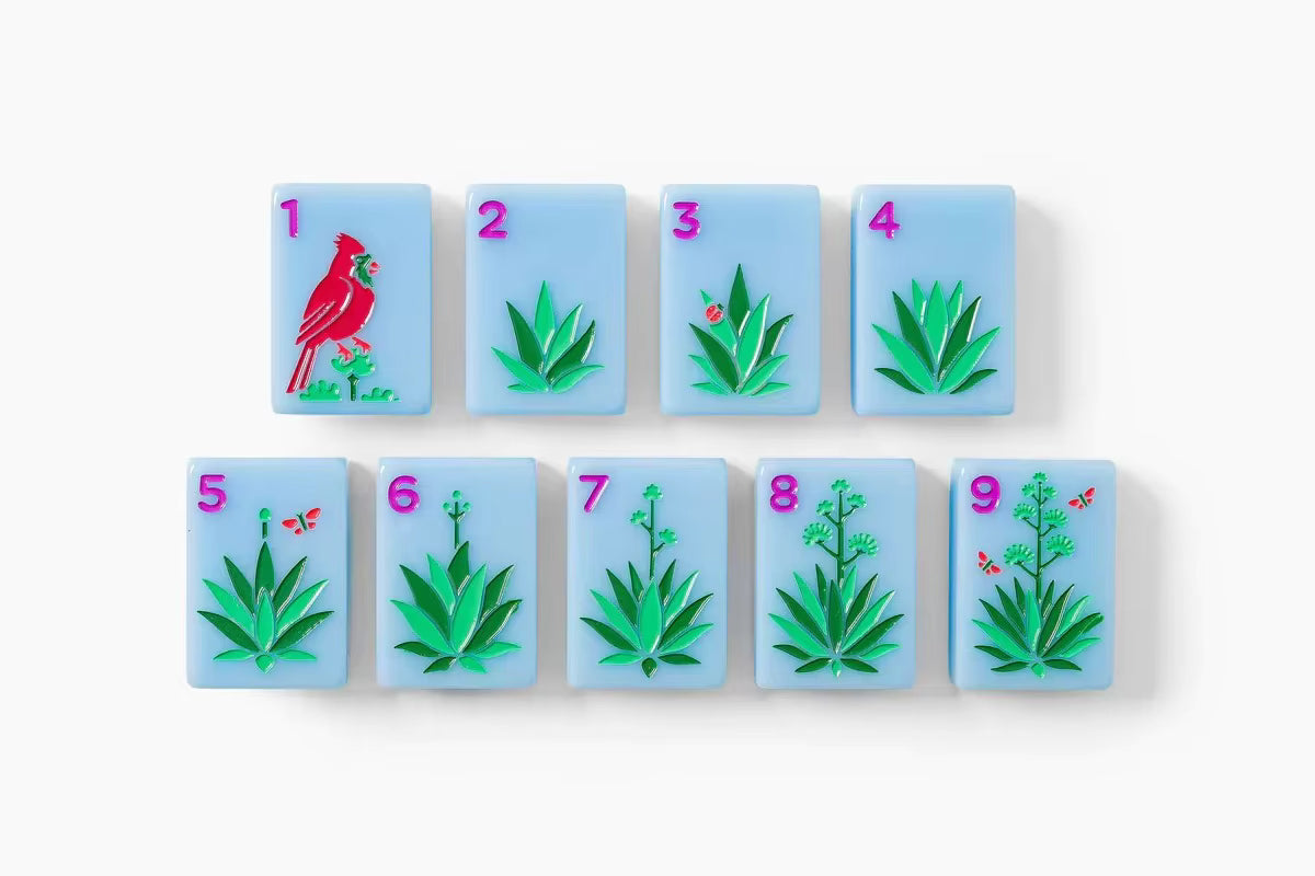 Blue USA Mahjong Tiles Set 160pcs