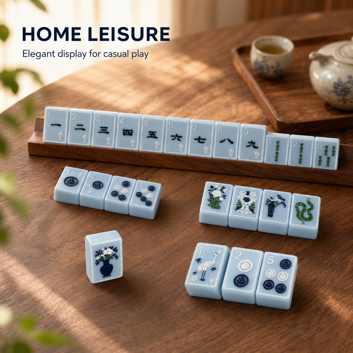 Blue Vase Mahjong Tiles Set 160pcs