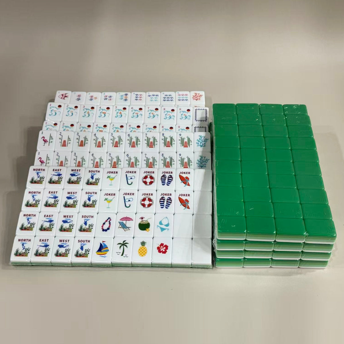 Ocean Green Mahjong Tiles Set 160pcs