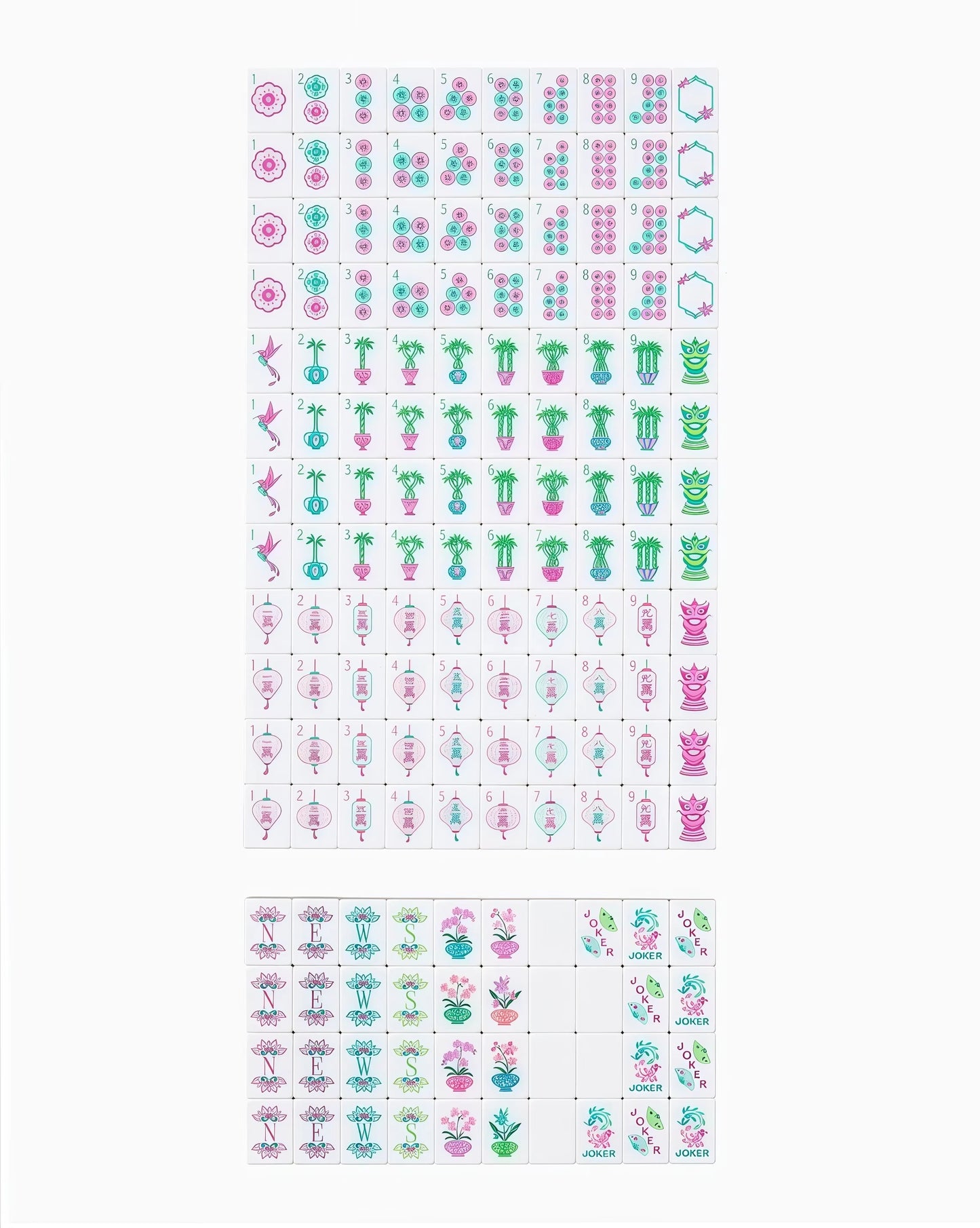 Green Gems Mahjong Tiles Set 160pcs