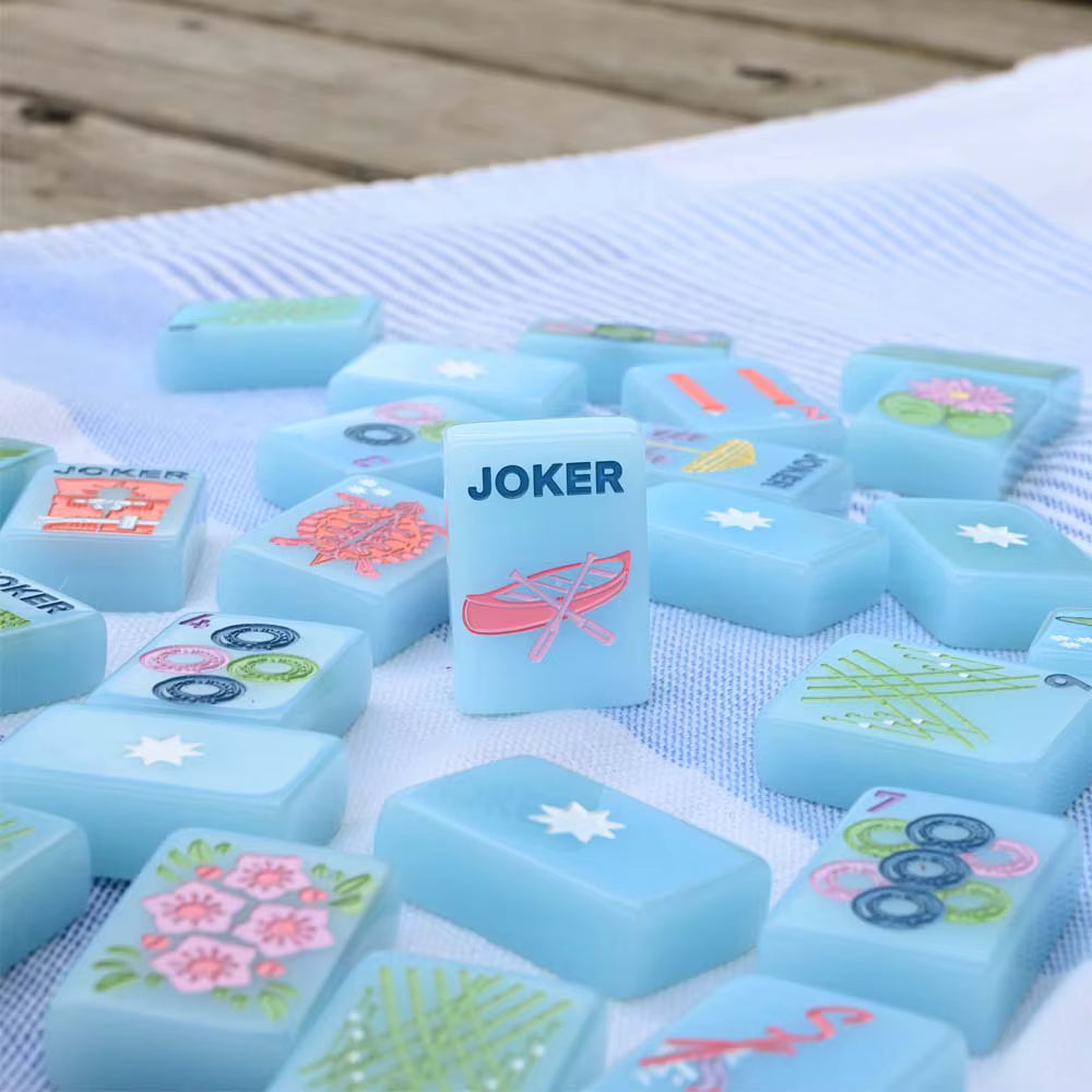 Baby Blue Mahjong Tiles Set 160pcs