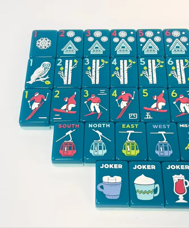 Ski Mahjong Tiles and Mat Set