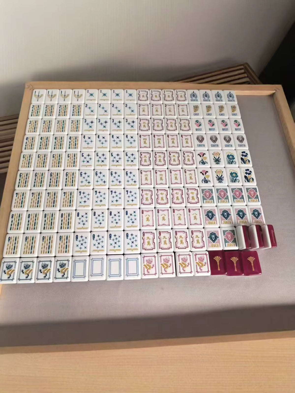 Red Lagoon Mahjong Tiles Set 160pcs