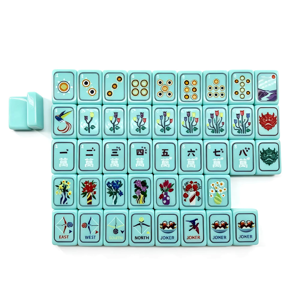Light Blue Mahjong Tiles Set 160pcs