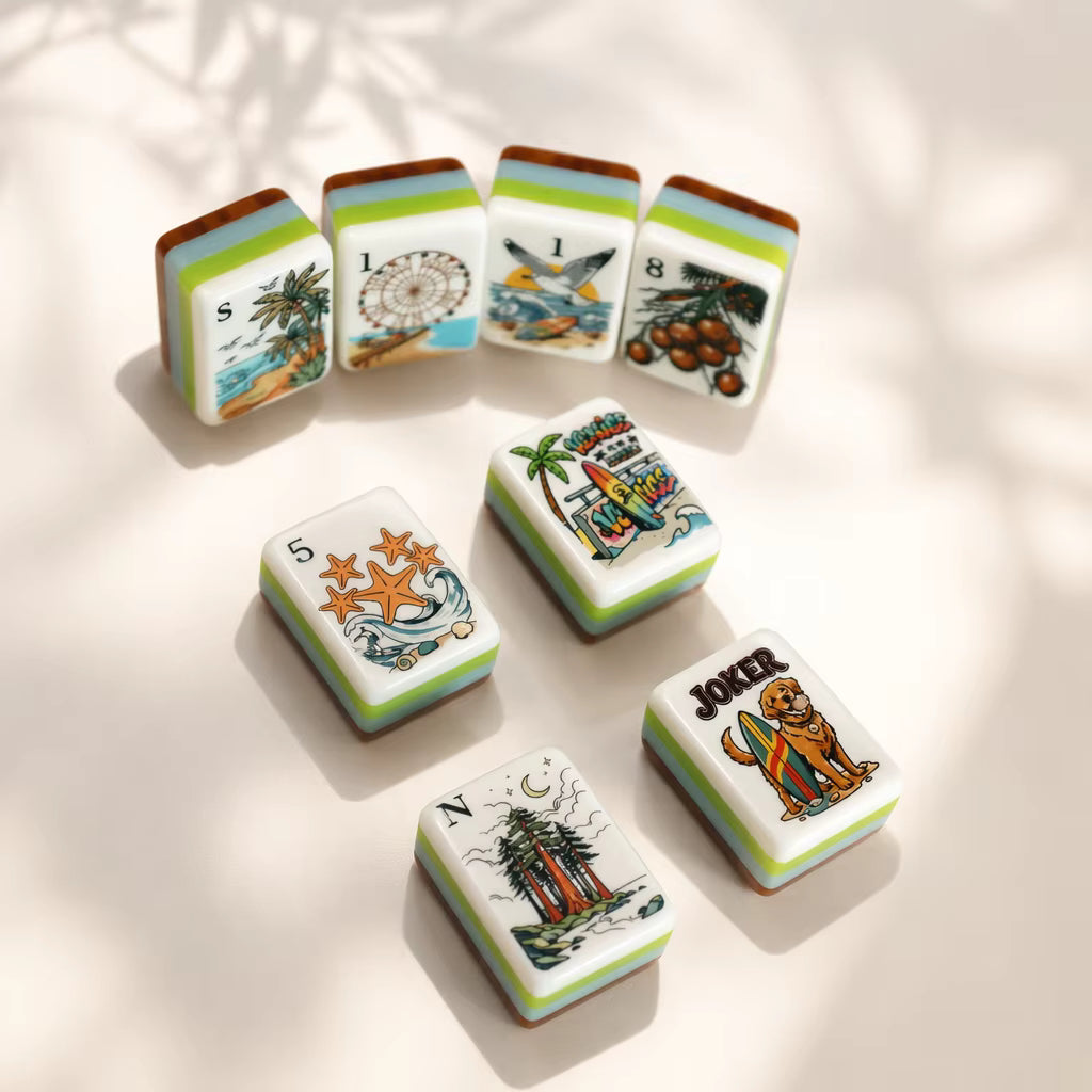 West Coast Surf in Mahjong Tiles and Mat Set