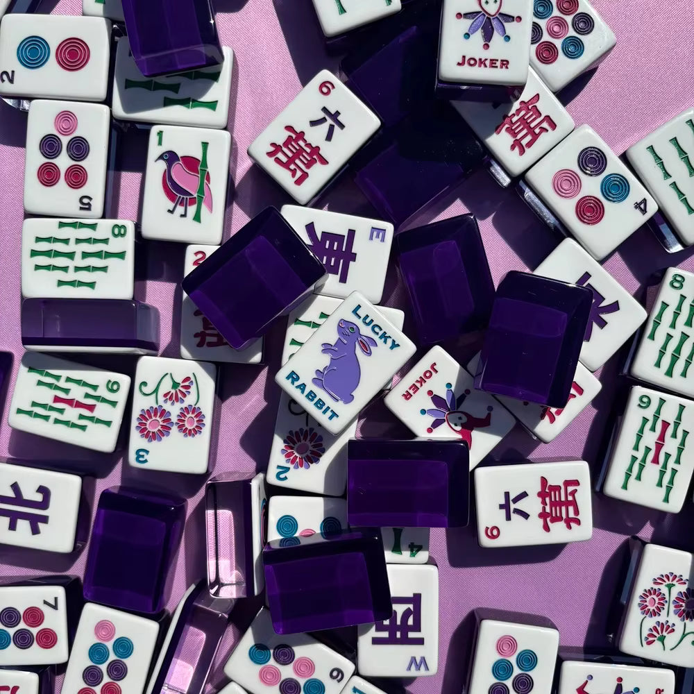 Lucky Purple Mahjong Tiles Set 160pcs