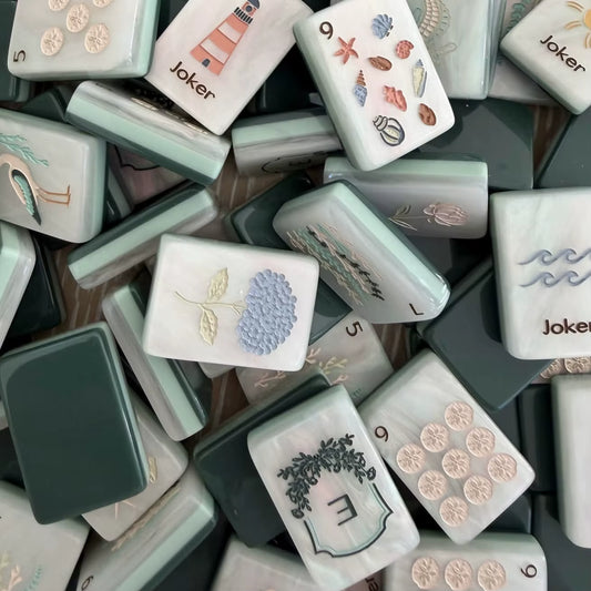 Pale Beach Mahjong Tiles Set 160pcs