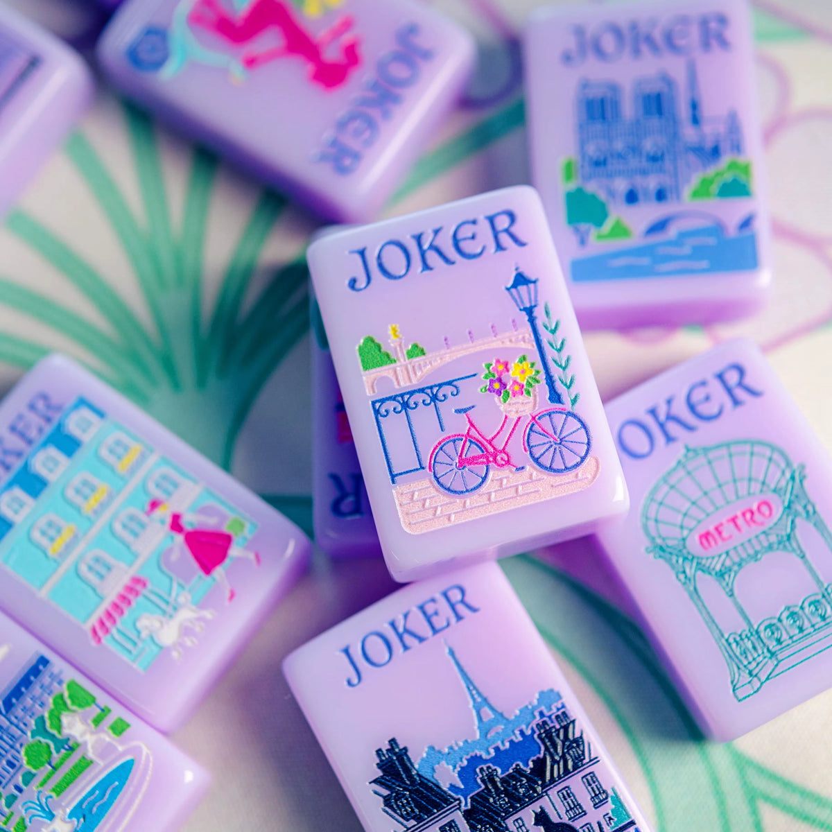 Purple Paris Mahjong Tiles Set 160pcs