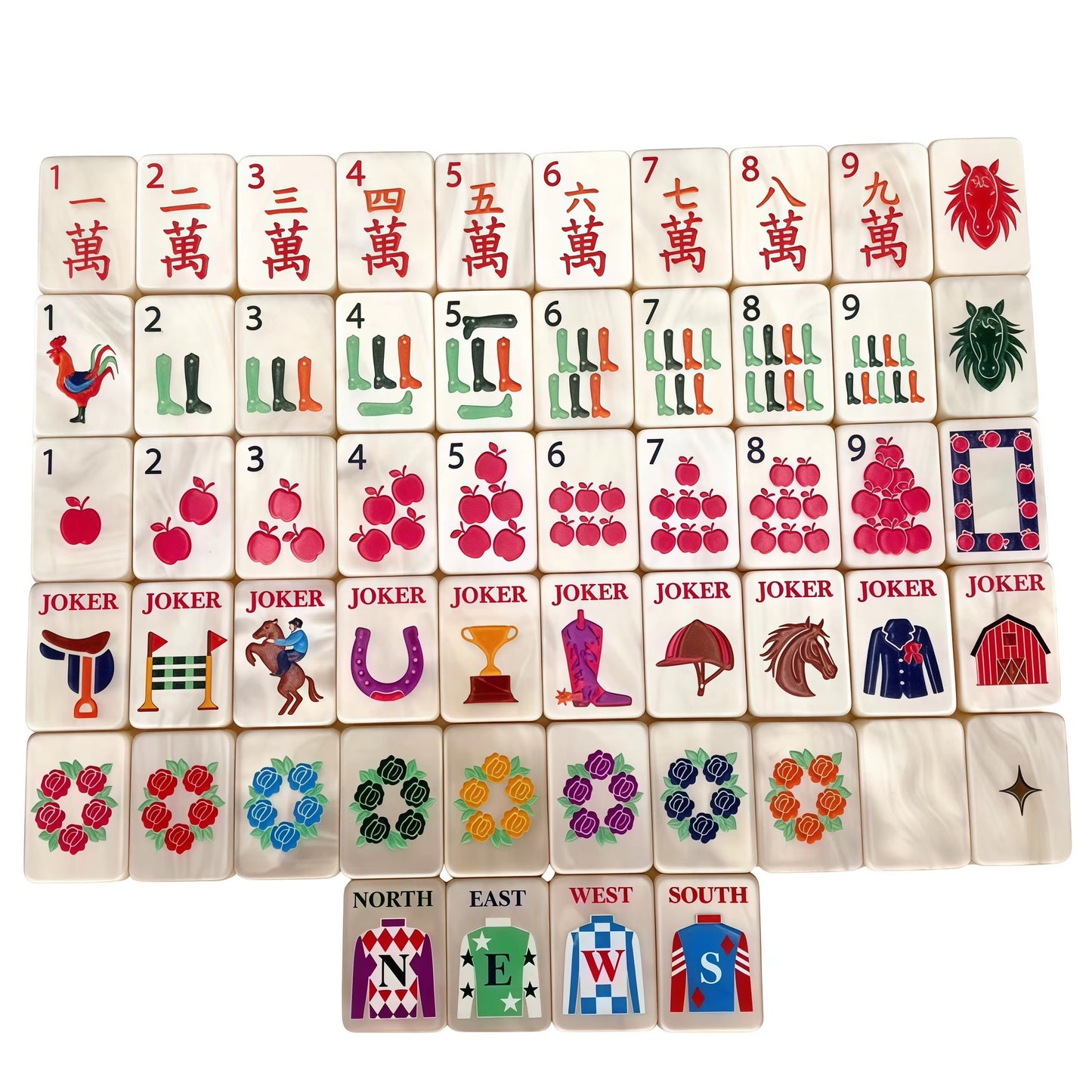 Pearl Derby Mahjong Tiles Set 160pcs