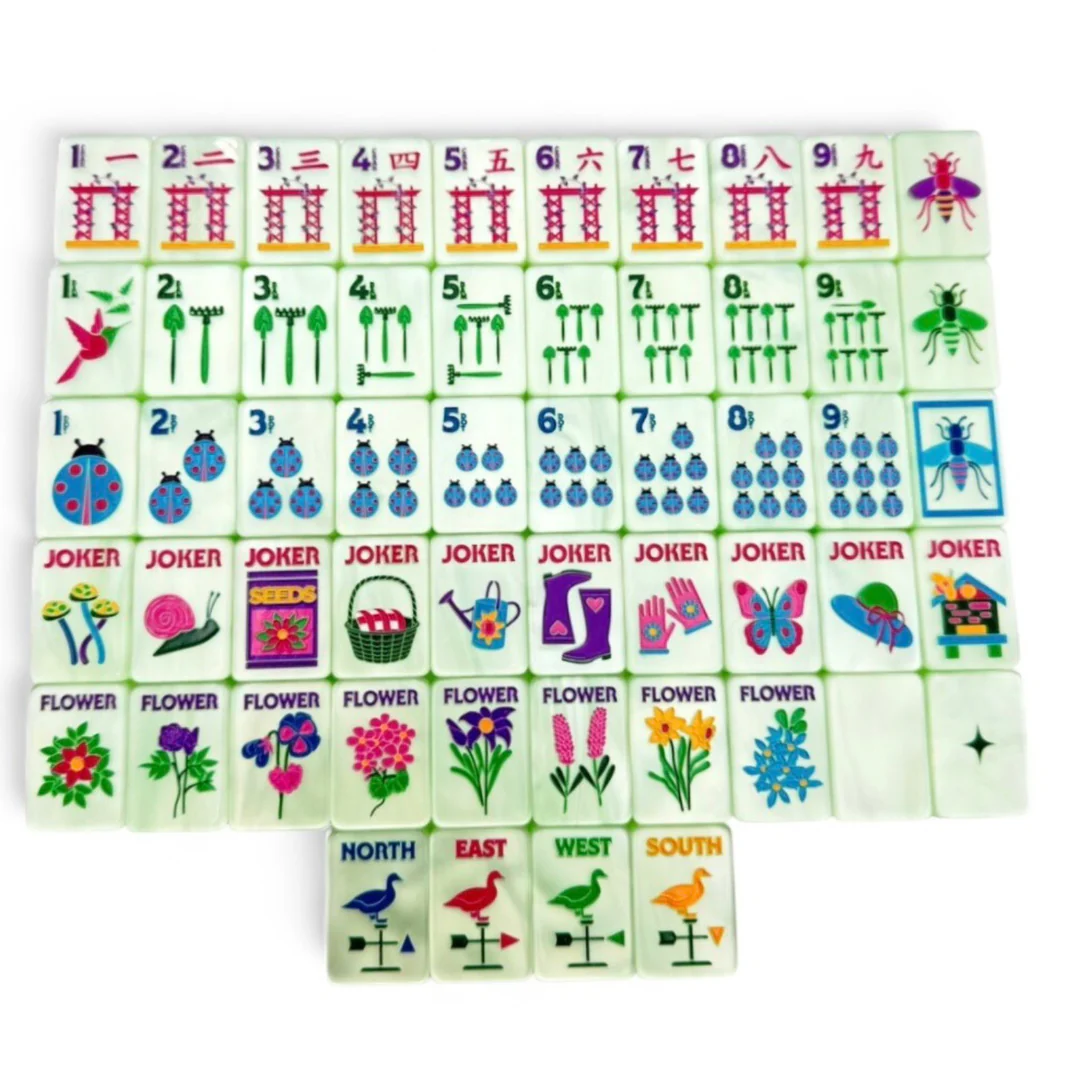 Pearl Green Garden Mahjong Tiles Set 160pcs