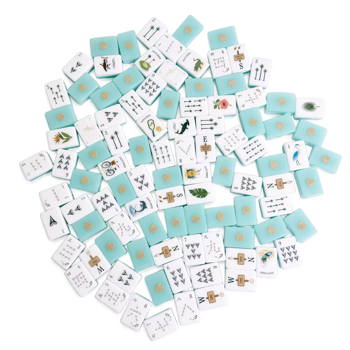 Summer Blue Mahjong Tiles Set 160pcs