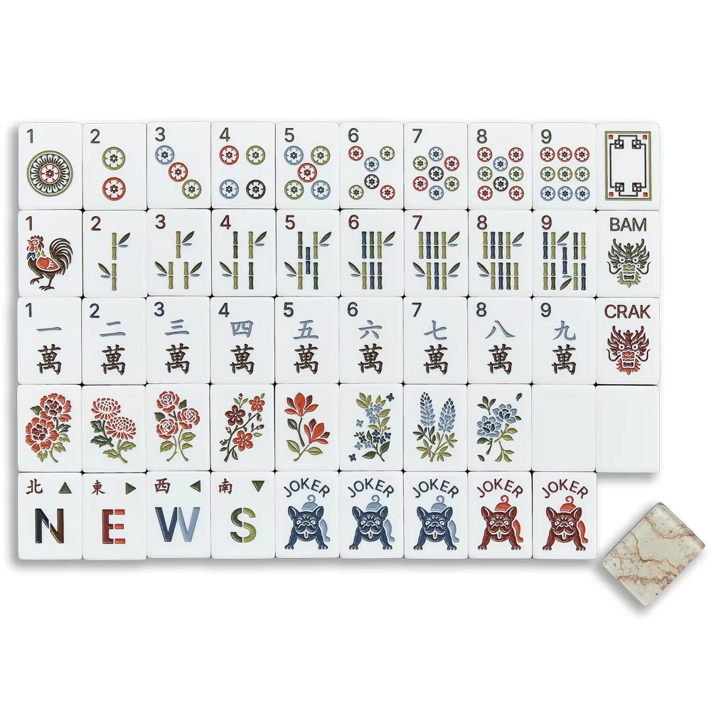 Modern Beige Mahjong Tiles Set 160pcs