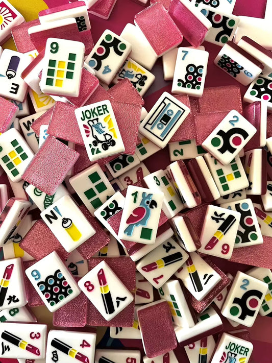 Y2K Glitter Mahjong Tiles Set 160pcs