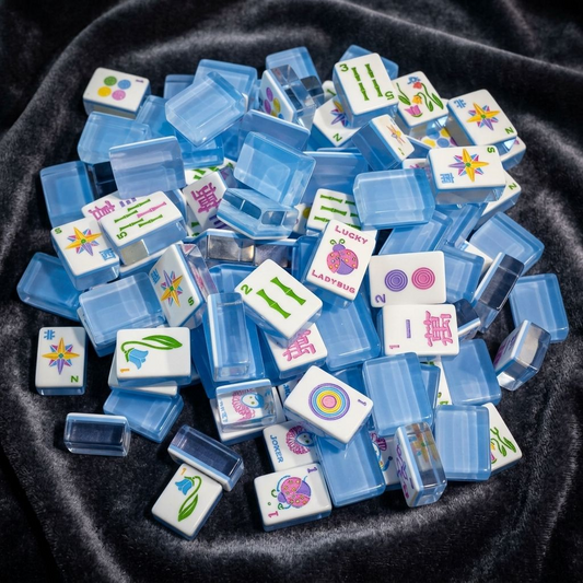 Lucky Blue Mahjong Tiles Set 160pcs