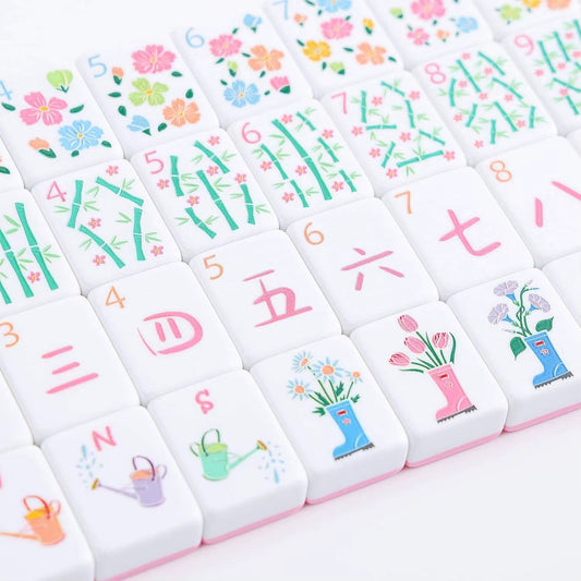 Feminine Pink Mahjong Tiles Set 160pcs