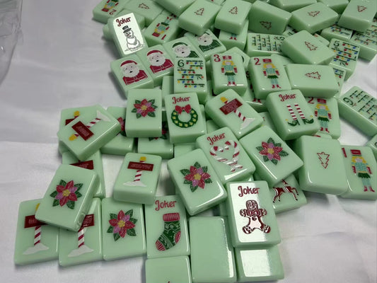 Christmas Mint Mahjong Tiles Set 160pcs