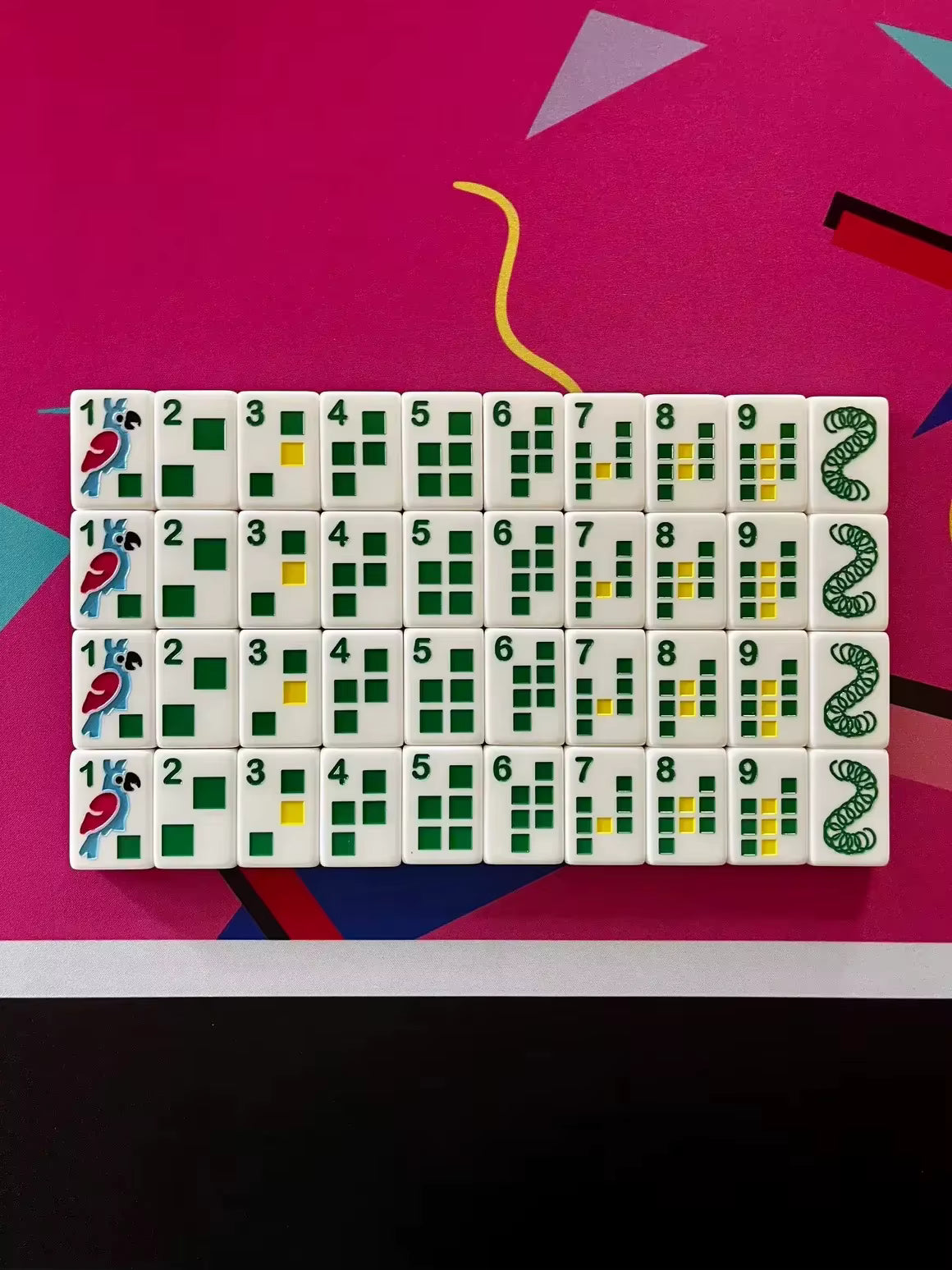 Y2K Glitter Mahjong Tiles and Mat Set