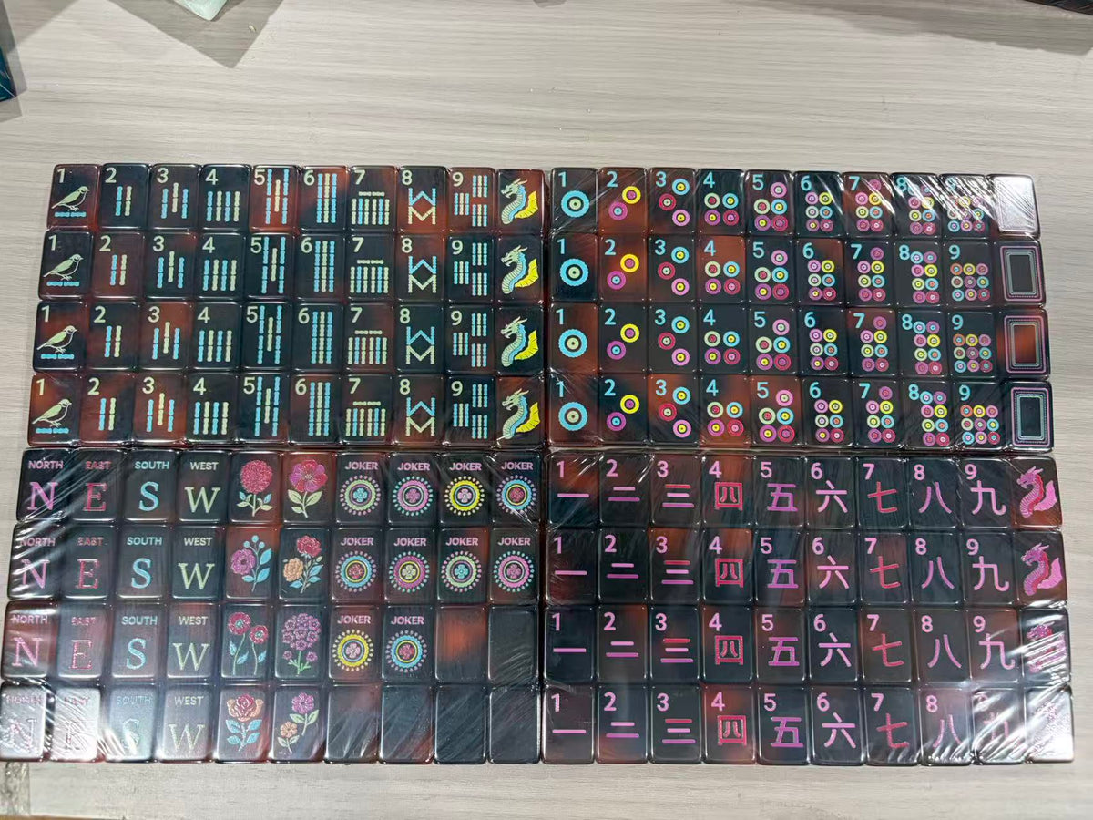 Neon Tortoise Mahjong Tiles Set 160pcs