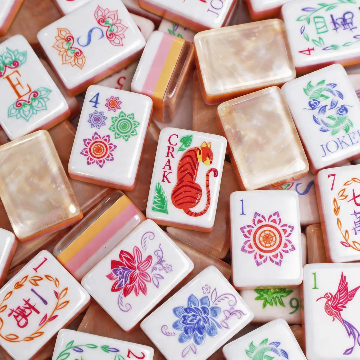 Eastern Flowers Mahjong Tiles Set 160pcs