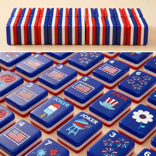 America Mahjong Tiles and Mat Set