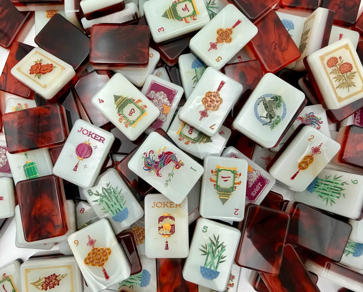 Red Fire Mahjong Tiles Set 160pcs