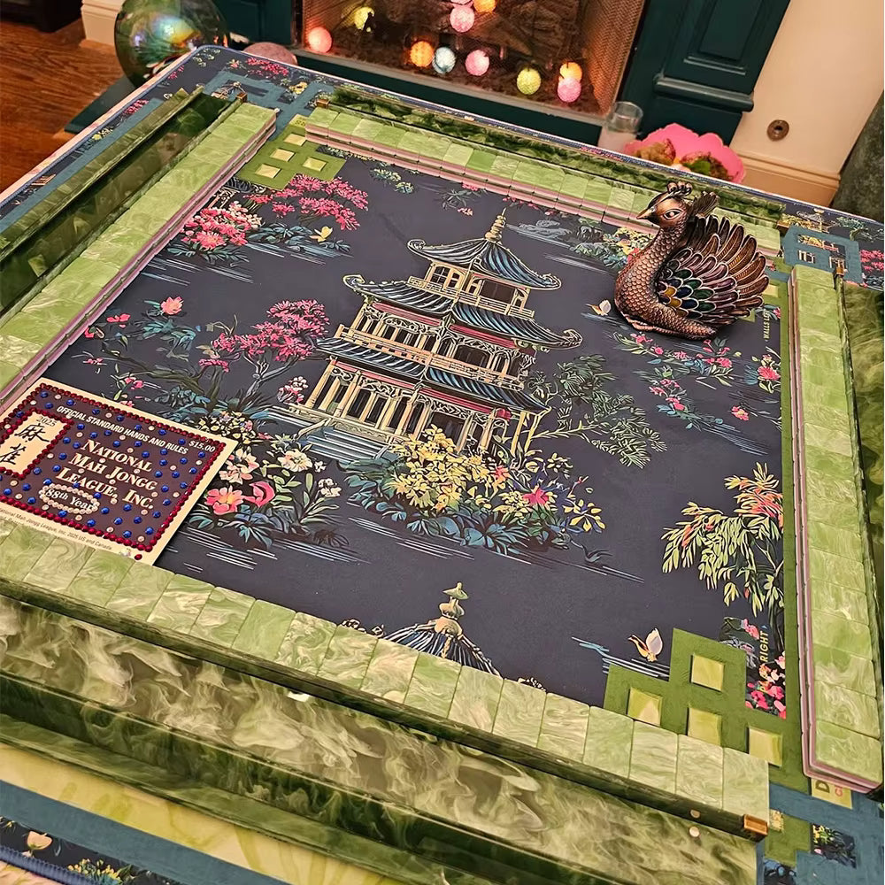 Blue Oriental Mahjong Mat
