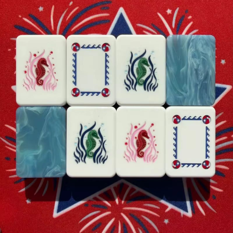 Patriot Mahjong Tiles and Mat Set