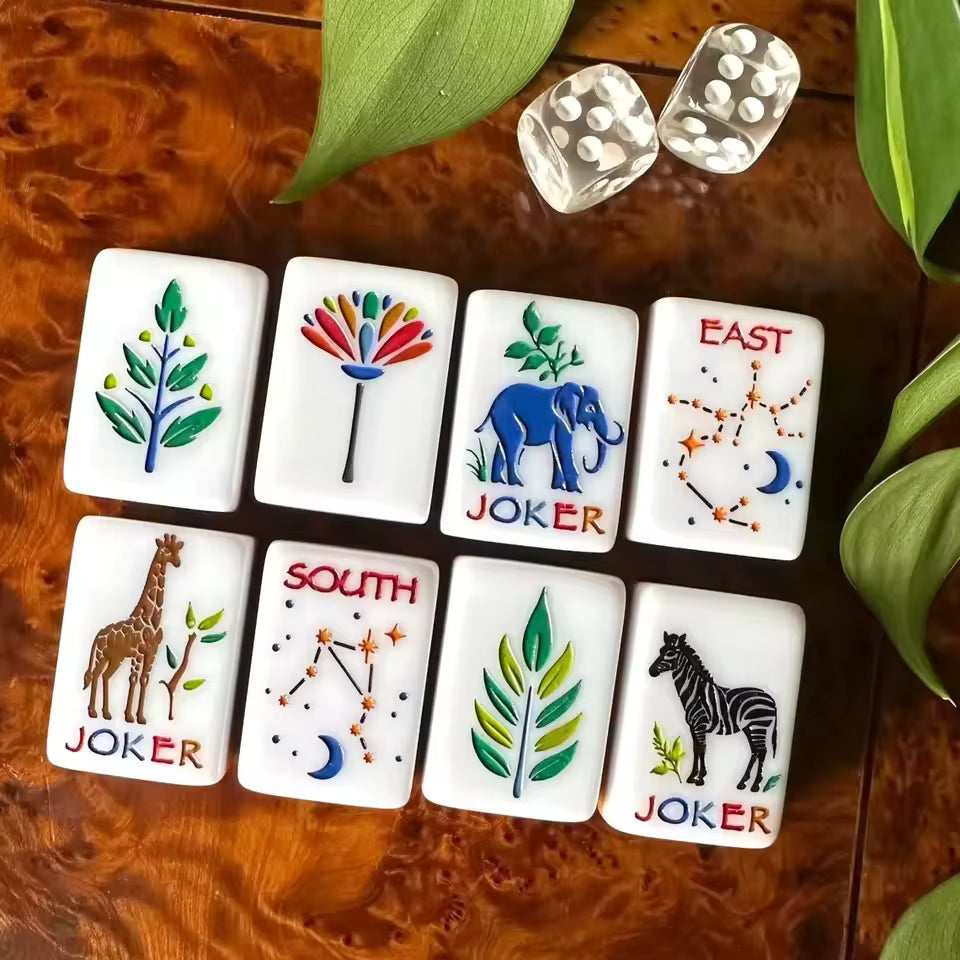Africa Zoo Mahjong Tiles Set 160pcs
