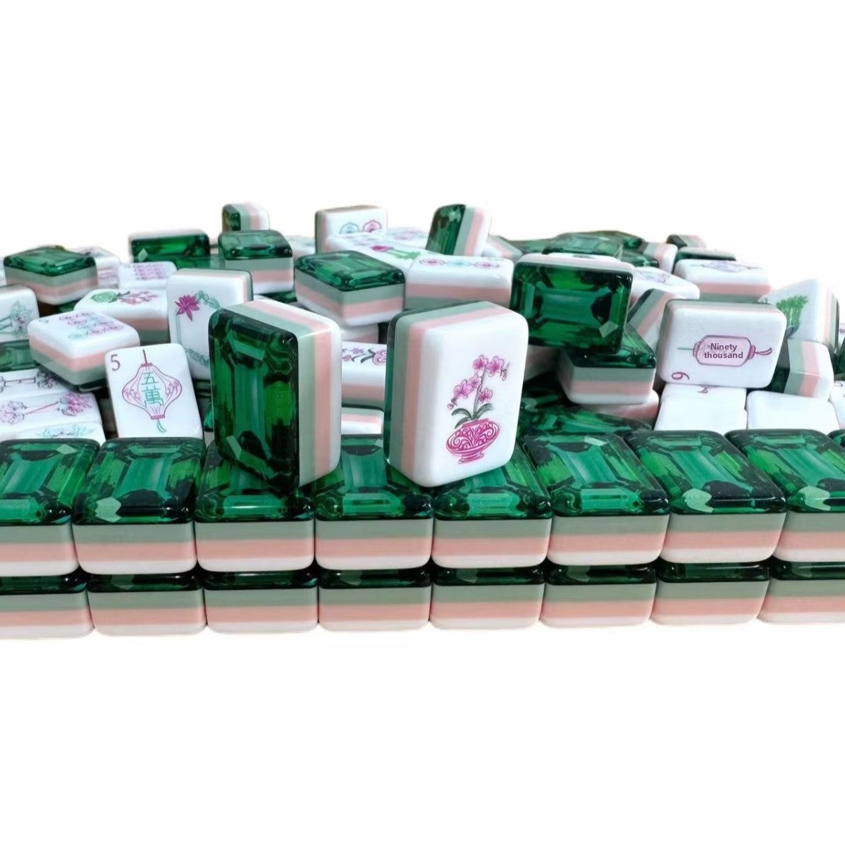 Green Gems Mahjong Tiles Set 160pcs