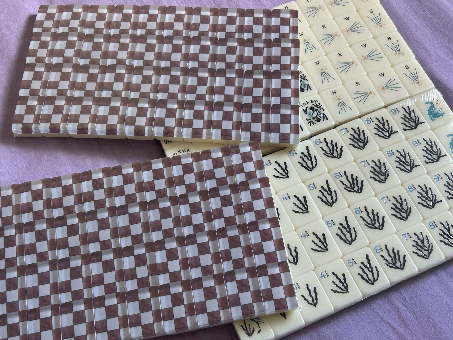 Minimalist Coral Mahjong Tiles Set 160pcs