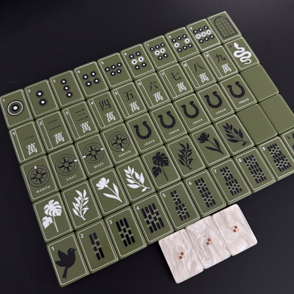 Deep Green Mahjong Tiles Set 160pcs