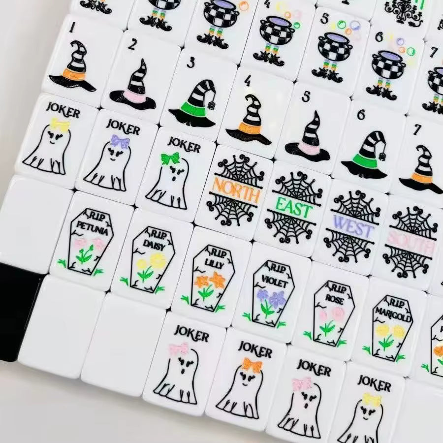 Spooky Halloween Mahjong Tiles Set 160pcs