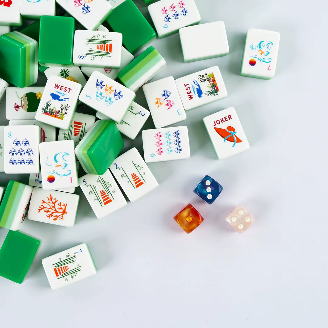 Ocean Green Mahjong Tiles Set 160pcs