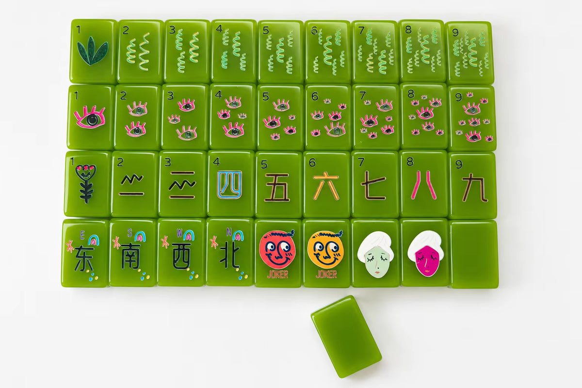 Groovy Green Mahjong Tiles Set 160pcs