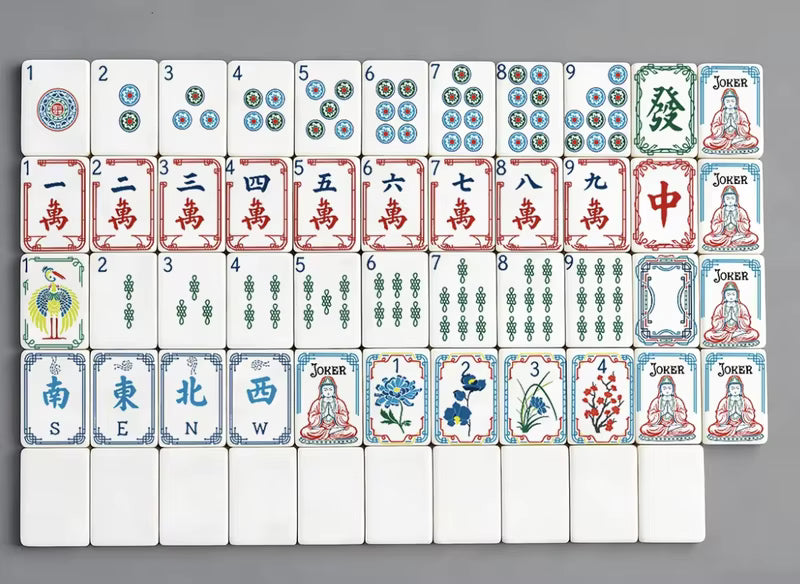 Chinese Lotus Mahjong Tiles Set 160pcs