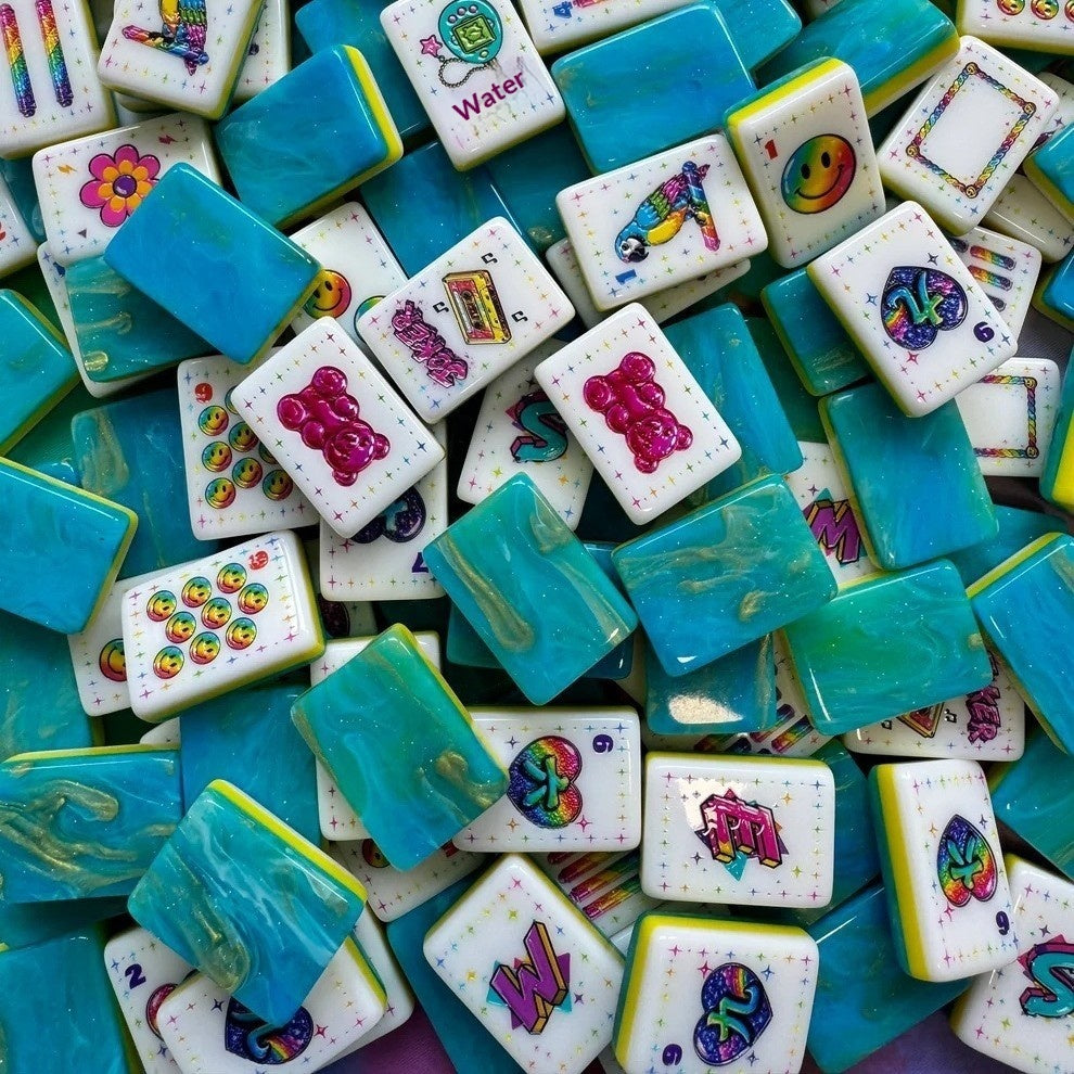 90s Vintage Mahjong Tiles Set 160pcs