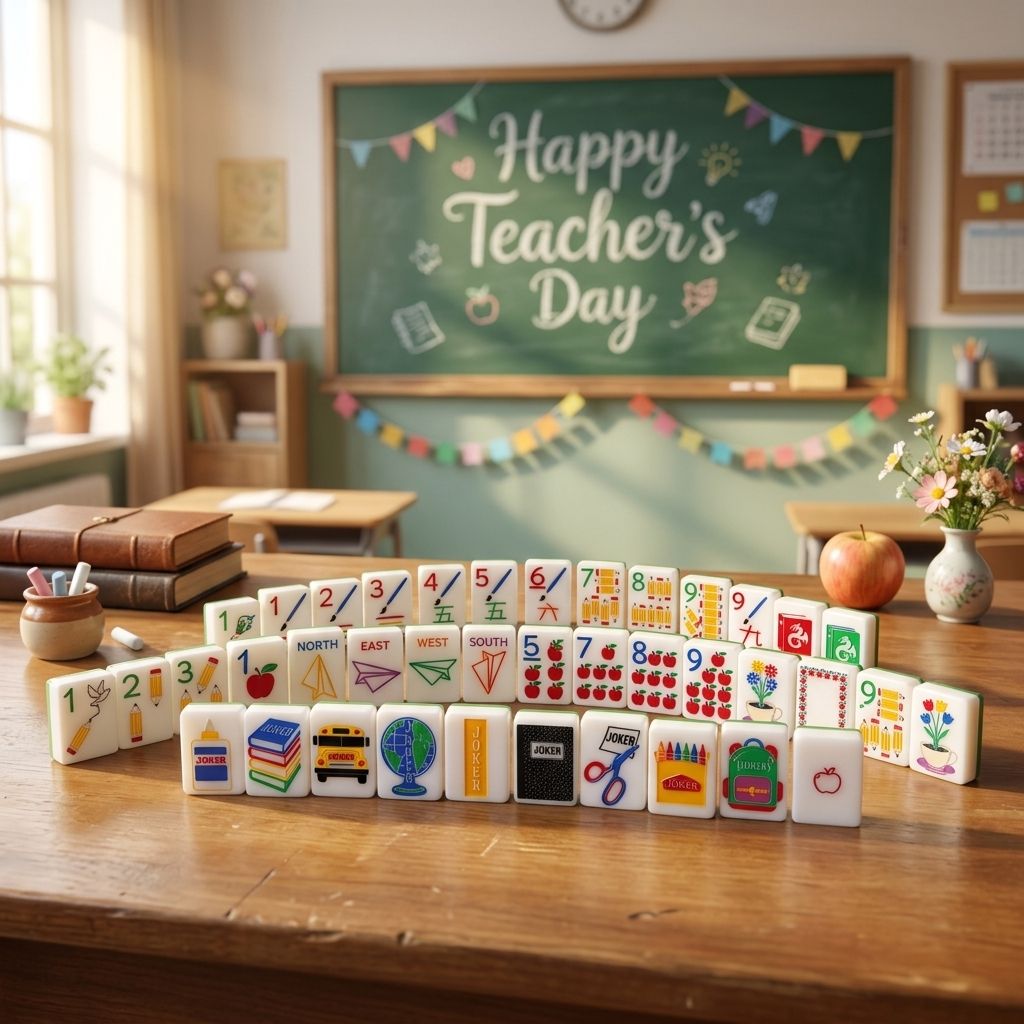 Teacher's Day Mahjong Tiles Set 160pcs