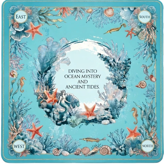 Deep Sea Ocean in Mahjong Tiles and Mat Set