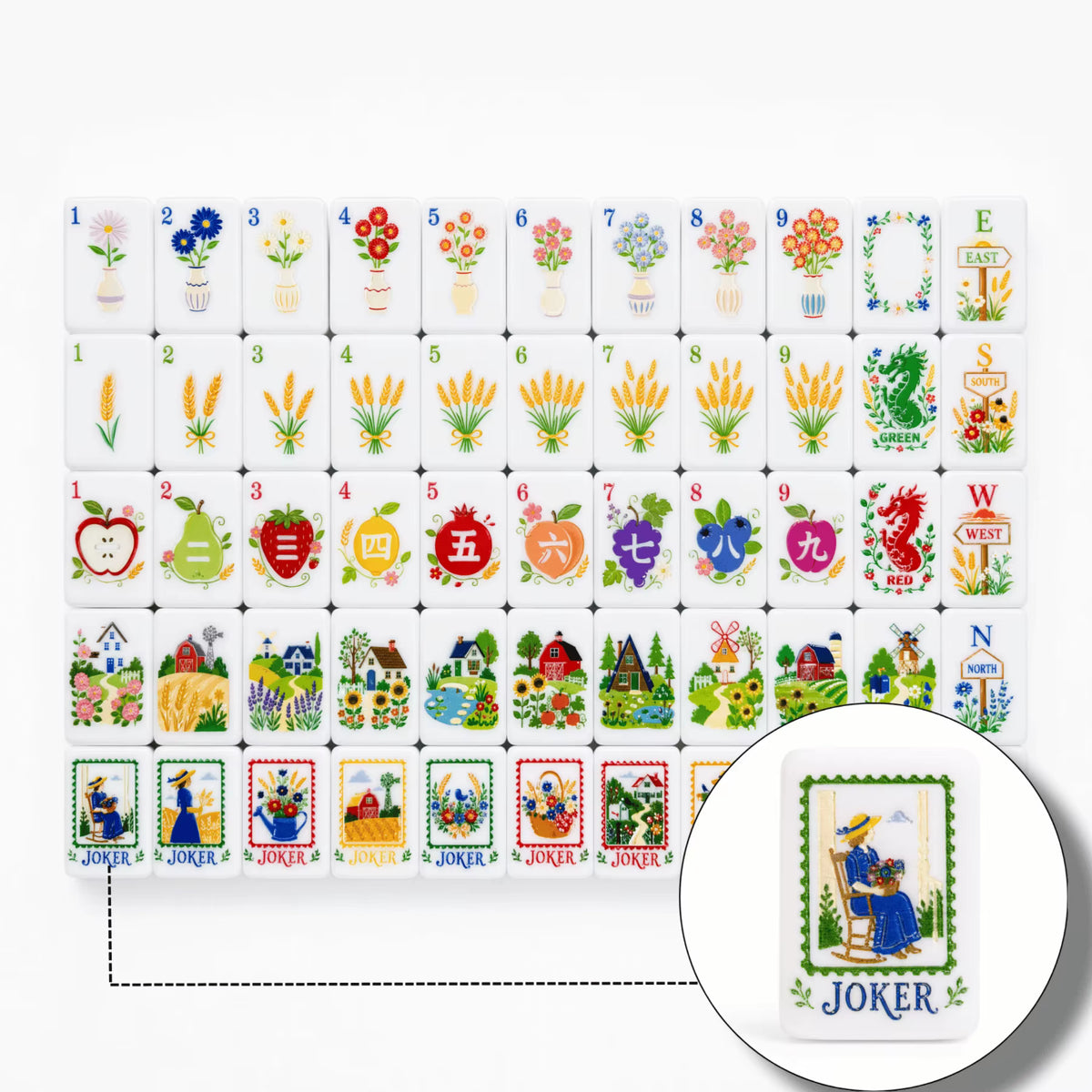 Cottage Mahjong Tiles Set 160pcs