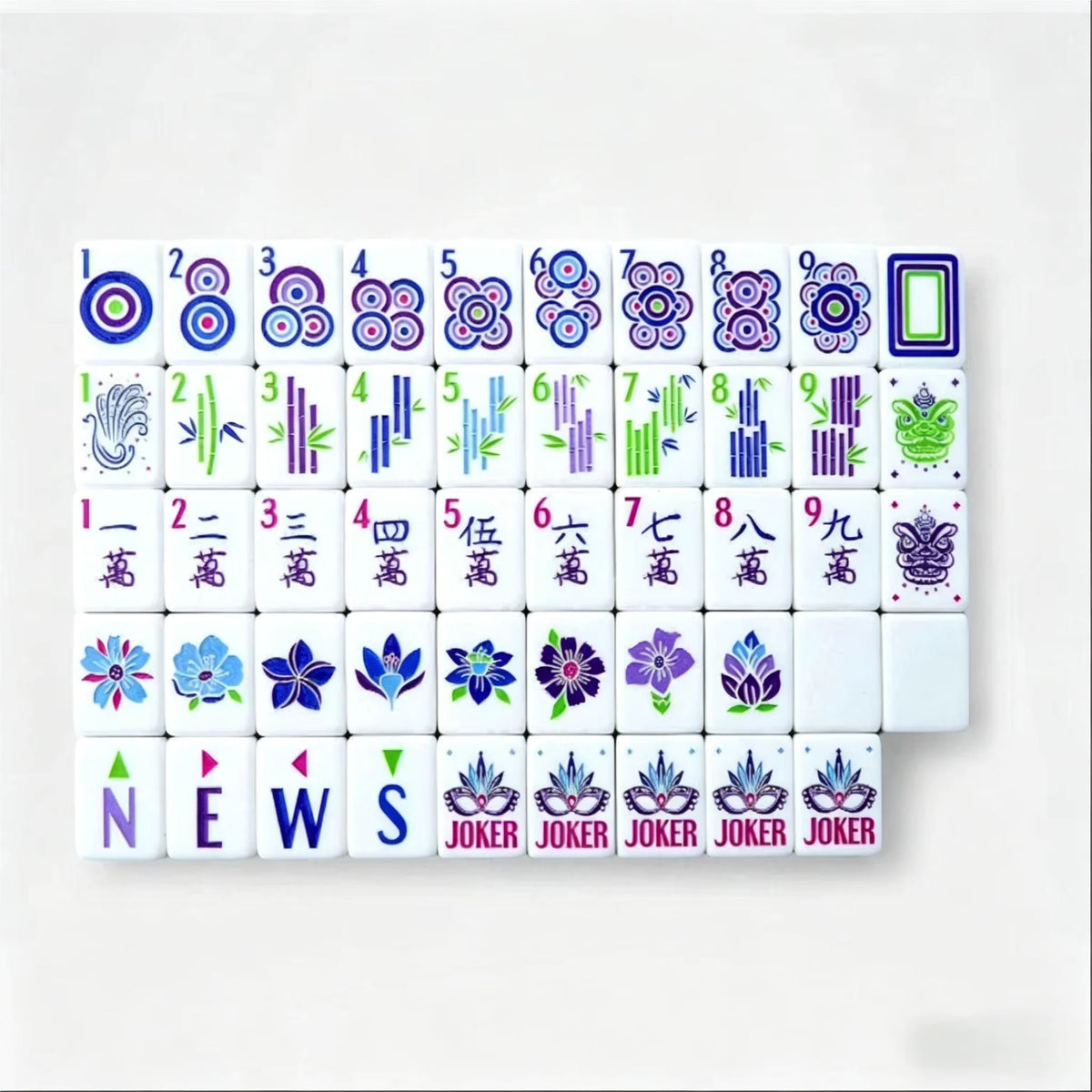 Zebra Mahjong Tiles Set 160pcs