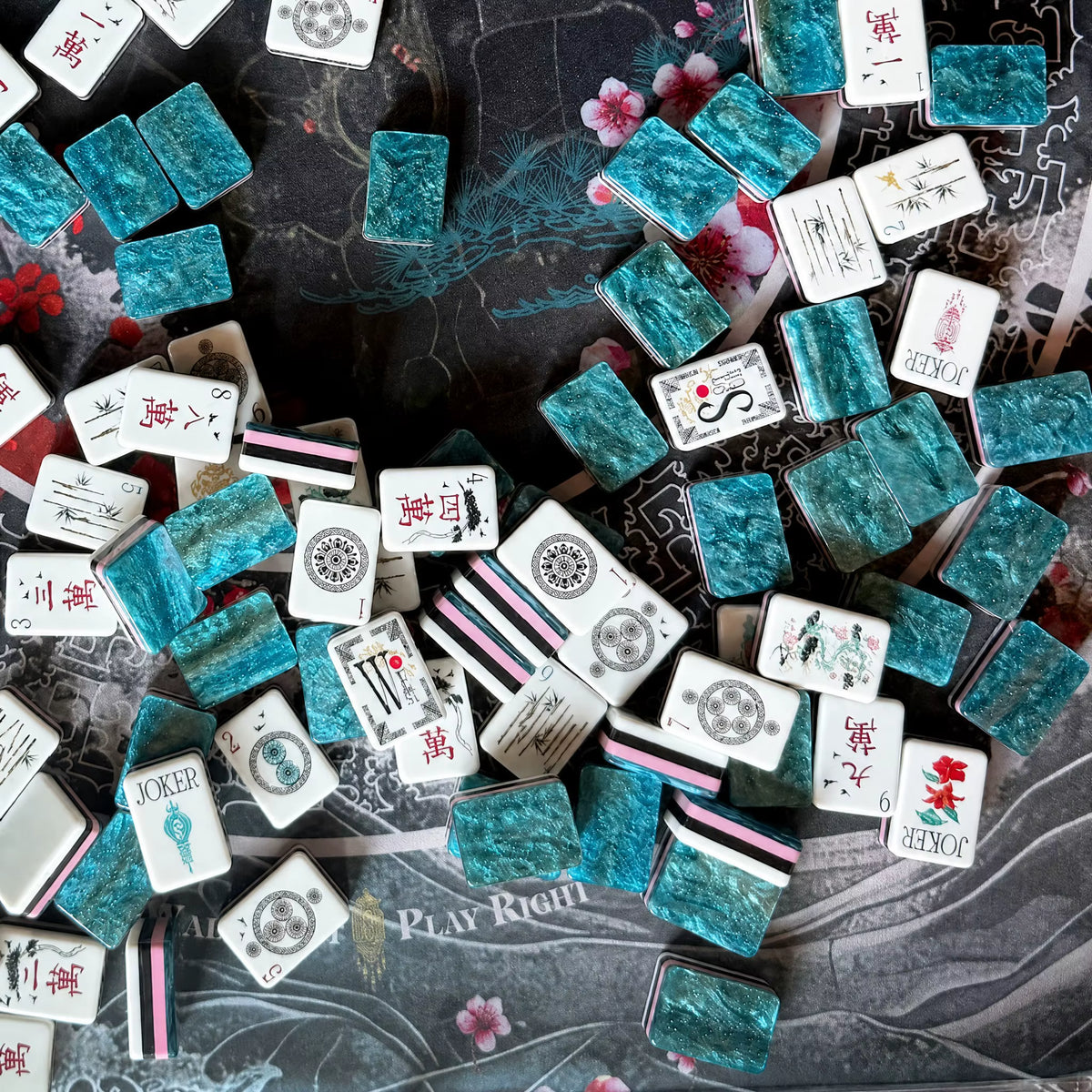 Celadon Crane Mahjong Tiles Set 160pcs