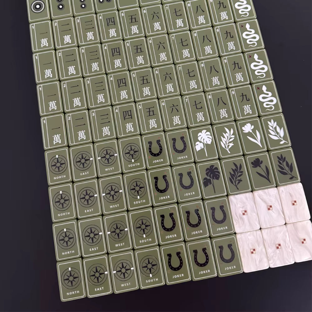 Deep Green Mahjong Tiles Set 160pcs