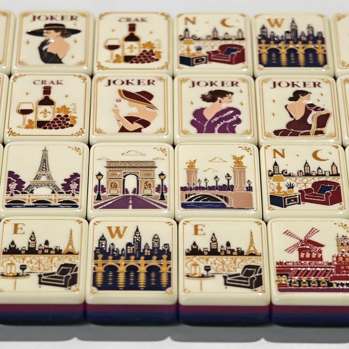 Paris Wine Mahjong Tiles Set 160pcs