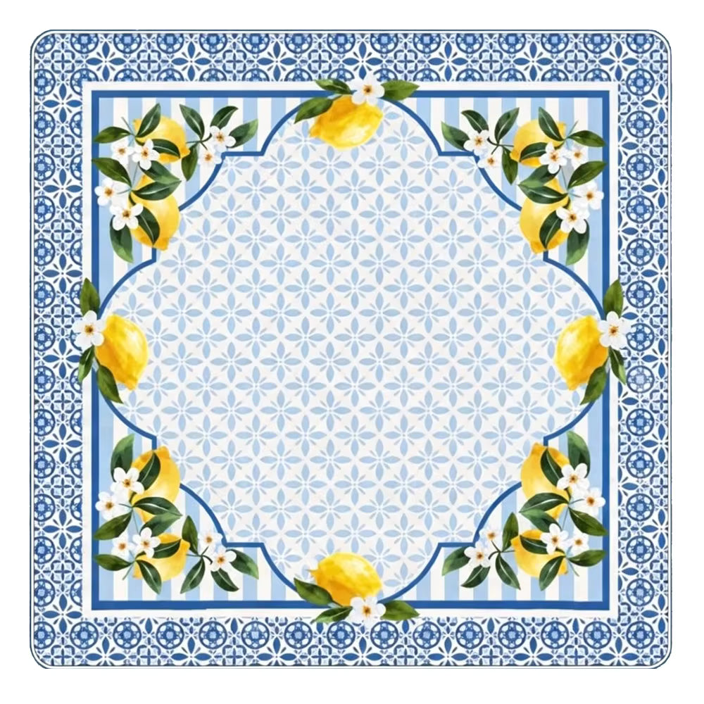 Fruity Blue Mahjong Tiles and Mat Set